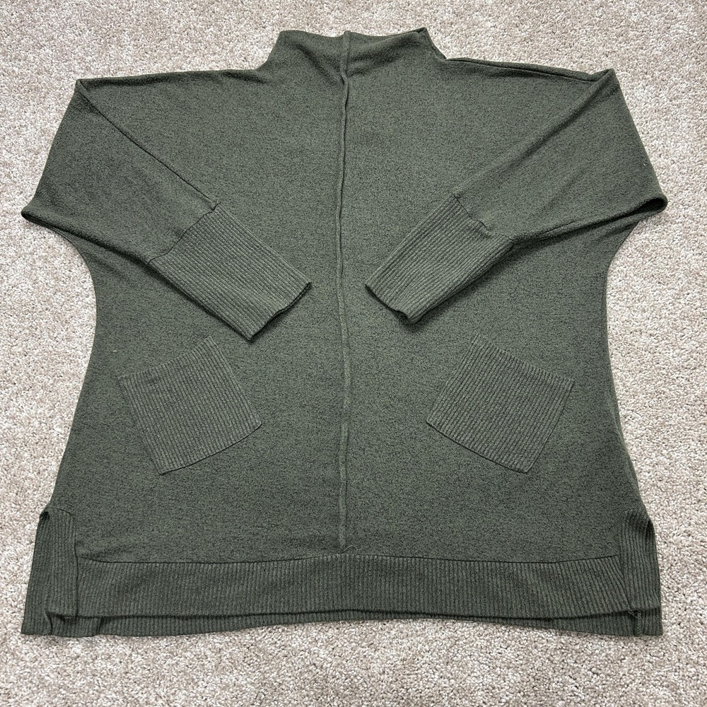 Adyson Parker Sweater Womens 2XL Green Tunic Dolman Sleeve Tight-Knit Relaxed